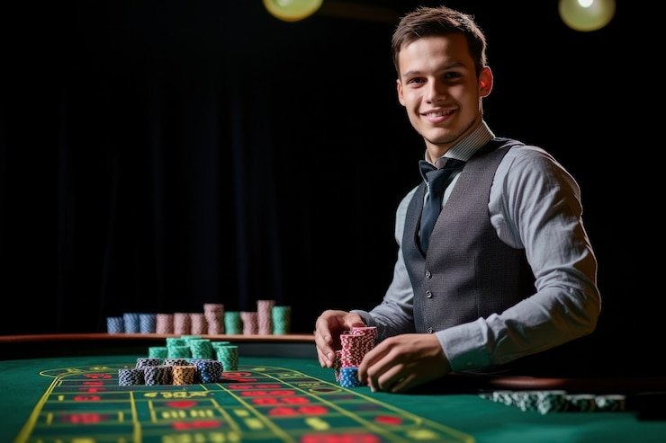 Live casino table with multi-camera broadcast on juraganqq